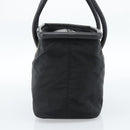 CELINE Circle Hand Bag Nylon Black Gold Auth 184330-4
