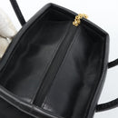 CELINE Circle Hand Bag Nylon Black Gold Auth 184330-6