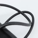 CELINE Circle Hand Bag Nylon Black Gold Auth 184330-8