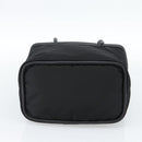 CELINE Circle Hand Bag Nylon Black Gold Auth 184330-9