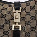 GUCCI GG Canvas Jackie Shoulder Bag Navy Gold 001 3306 Auth 184332V-17