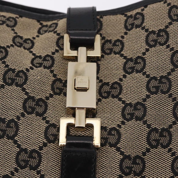 GUCCI GG Canvas Jackie Shoulder Bag Navy Gold 001 3306 Auth 184332V