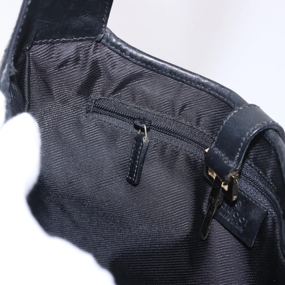 GUCCI GG Canvas Jackie Shoulder Bag Navy Gold 001 3306 Auth 184332V