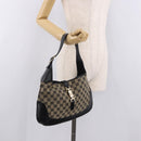 GUCCI GG Canvas Jackie Shoulder Bag Navy Gold 001 3306 Auth 184332V-23