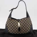 GUCCI GG Canvas Jackie Shoulder Bag Navy Gold 001 3306 Auth 184332V-12