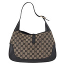 GUCCI GG Canvas Jackie Shoulder Bag Navy Gold 001 3306 Auth 184332V-2