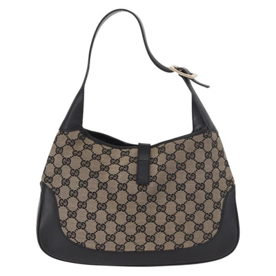 GUCCI GG Canvas Jackie Shoulder Bag Navy Gold 001 3306 Auth 184332V - 0