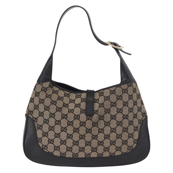 GUCCI GG Canvas Jackie Shoulder Bag Navy Gold 001 3306 Auth 184332V
