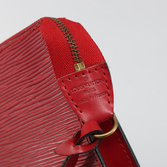 LOUIS VUITTON Epi Pochette Accessoires Pouch Red M52947 LV Auth 184334