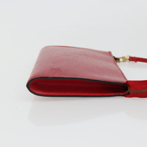 LOUIS VUITTON Epi Pochette Accessoires Pouch Red M52947 LV Auth 184334