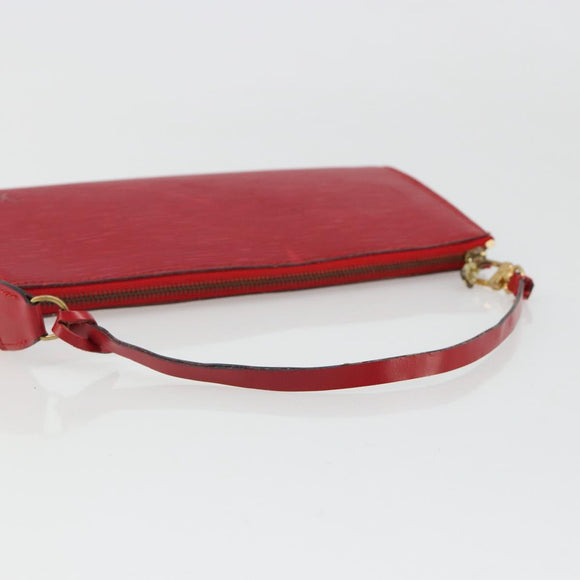 LOUIS VUITTON Epi Pochette Accessoires Pouch Red M52947 LV Auth 184334