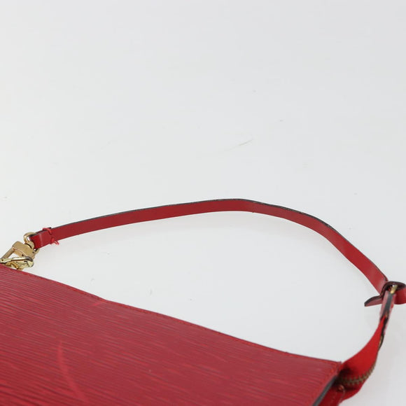 LOUIS VUITTON Epi Pochette Accessoires Pouch Red M52947 LV Auth 184334