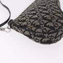 Christian Dior Trotter Canvas Saddle Accessory Pouch Navy Silver Auth 184338V-9