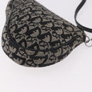 Christian Dior Trotter Canvas Saddle Accessory Pouch Navy Silver Auth 184338V-16