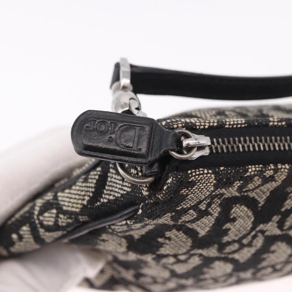 Christian Dior Trotter Canvas Saddle Accessory Pouch Navy Silver Auth 184338V