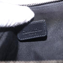 Christian Dior Trotter Canvas Saddle Accessory Pouch Navy Silver Auth 184338V-17