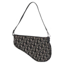 Christian Dior Trotter Canvas Saddle Accessory Pouch Navy Silver Auth 184338V-2
