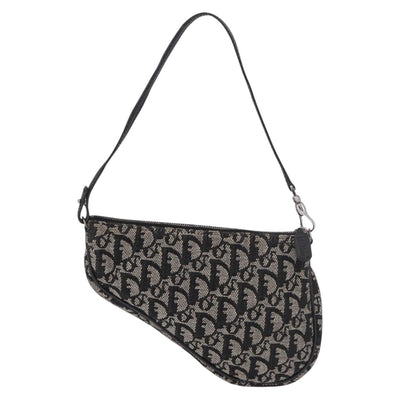 Christian Dior Trotter Canvas Saddle Accessory Pouch Navy Silver Auth 184338V - 0