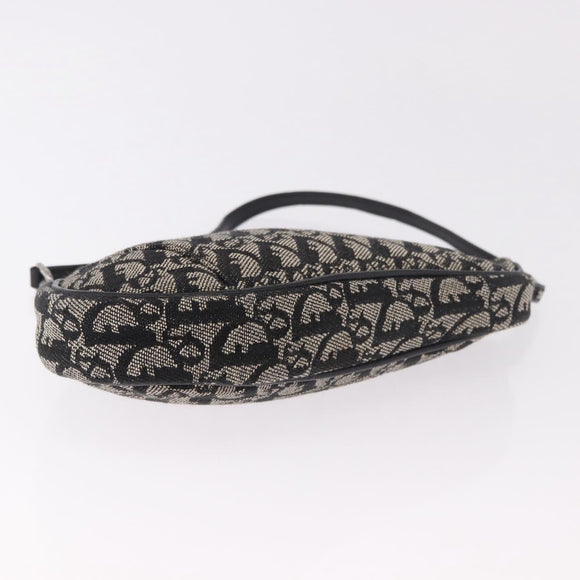Christian Dior Trotter Canvas Saddle Accessory Pouch Navy Silver Auth 184338V