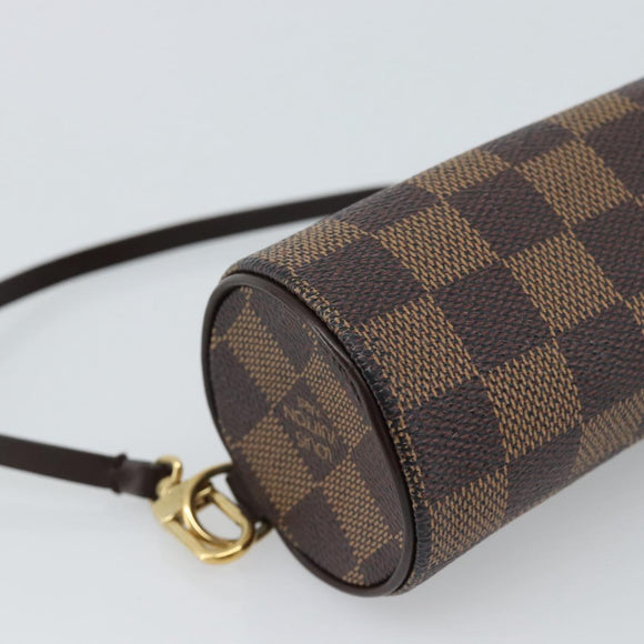 LOUIS VUITTON Damier Ebene Papillon Pouch LV Auth 184346