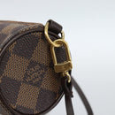 LOUIS VUITTON Damier Ebene Papillon Pouch LV Auth 184346-9