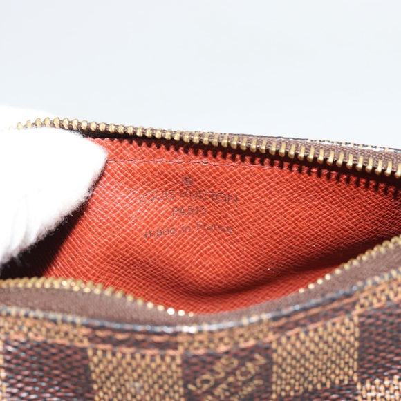 LOUIS VUITTON Damier Ebene Papillon Pouch LV Auth 184346