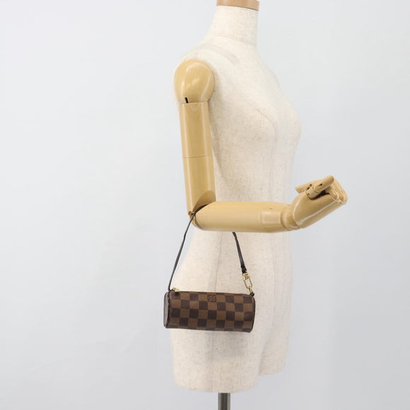 LOUIS VUITTON Damier Ebene Papillon Pouch LV Auth 184346