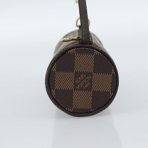 LOUIS VUITTON Damier Ebene Papillon Pouch LV Auth 184346