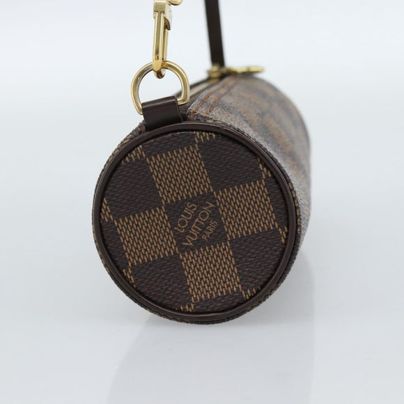 LOUIS VUITTON Damier Ebene Papillon Pouch LV Auth 184346