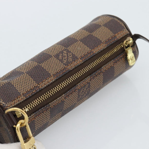 LOUIS VUITTON Damier Ebene Papillon Pouch LV Auth 184346