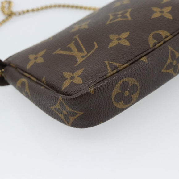 LOUIS VUITTON Monogram Mini Pochette Accessoires Beutel N41667 LV Auth 184348A