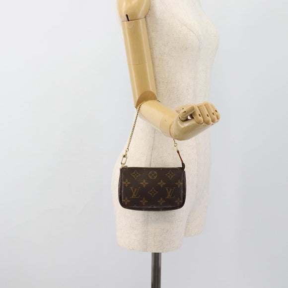 LOUIS VUITTON Monogram Mini Pochette Accessoires Beutel N41667 LV Auth 184348A