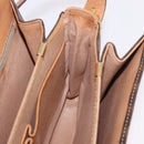 CELINE Macadam Canvas Horse Carriage Bag PVC Leather Brown Gold Auth 184354A-18