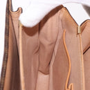 CELINE Macadam Canvas Horse Carriage Bag PVC Leather Brown Gold Auth 184354A-19