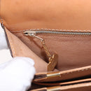 CELINE Macadam Canvas Horse Carriage Bag PVC Leather Brown Gold Auth 184354A-22