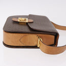 CELINE Macadam Canvas Horse Carriage Bag PVC Leather Brown Gold Auth 184354A-4