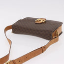 CELINE Macadam Canvas Horse Carriage Bag PVC Leather Brown Gold Auth 184354A-6