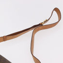CELINE Macadam Canvas Horse Carriage Bag PVC Leather Brown Gold Auth 184354A-8