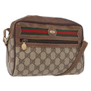 GUCCI GG Supreme Web Sherry Line Bag PVC Beige Gold 001 115 6655 Auth 184355-1