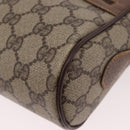 GUCCI GG Supreme Web Sherry Line Bag PVC Beige Gold 001 115 6655 Auth 184355-16