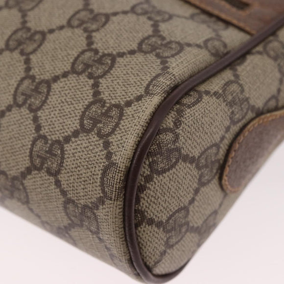 GUCCI GG Supreme Web Sherry Line Bag PVC Beige Gold 001 115 6655 Auth 184355