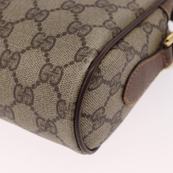 GUCCI GG Supreme Web Sherry Line Bag PVC Beige Gold 001 115 6655 Auth 184355