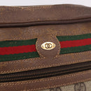 GUCCI GG Supreme Web Sherry Line Bag PVC Beige Gold 001 115 6655 Auth 184355-19