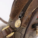 GUCCI GG Supreme Web Sherry Line Bag PVC Beige Gold 001 115 6655 Auth 184355-8