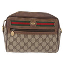 GUCCI GG Supreme Web Sherry Line Bag PVC Beige Gold 001 115 6655 Auth 184355-13