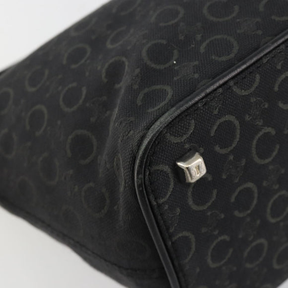 CELINE C Sulky Shoulder Bag Canvas Black Silver Auth 184359A