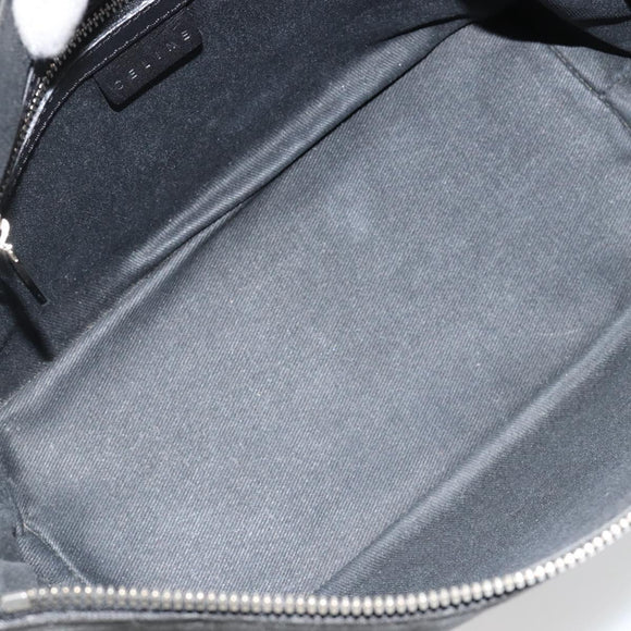 CELINE C Sulky Shoulder Bag Canvas Black Silver Auth 184359A