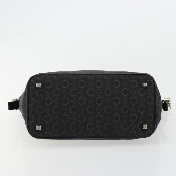 CELINE C Sulky Shoulder Bag Canvas Black Silver Auth 184359A