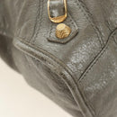 BALENCIAGA The Giant City Hand Bag Leather 2way Gray Gold 281770 Auth 184362M-12