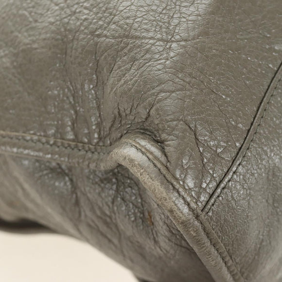 BALENCIAGA The Giant City Hand Bag Leather 2way Gray Gold 281770 Auth 184362M